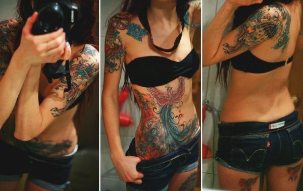 Tatouages ​​sur le ventre pour les filles après l'accouchement pour cacher les vergetures