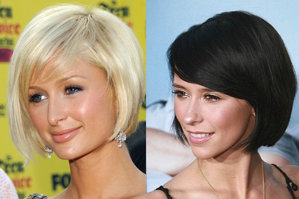 Coupes de cheveux pour femmes pour cheveux moyens avec une frange. Photo de coupes de cheveux à la mode pour les cheveux clairs, foncés et rouges