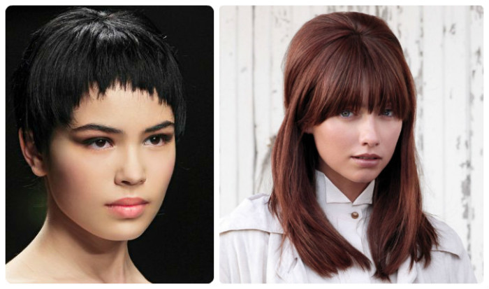 Coupes de cheveux pour femmes pour cheveux moyens avec une frange. Photo de coupes de cheveux à la mode pour les cheveux clairs, foncés et rouges