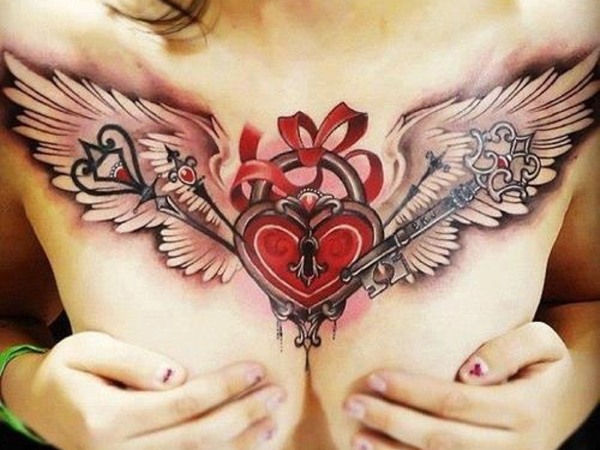 Tattoo Wings (ala) a l'esquena: significat per a noies i homes. Una foto