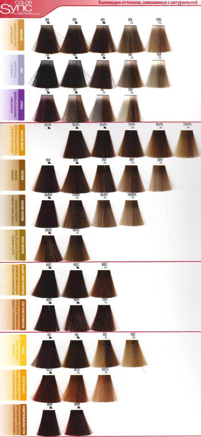 Matriu de tintura de cabell: paleta de colors per números, foto al cabell