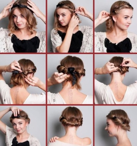 Coiffure pour cheveux moyens - coiffage rapide et beau. Instructions pour la photo