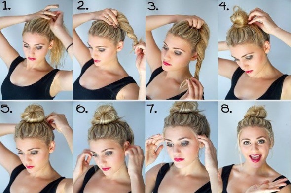 Coiffure pour cheveux moyens - coiffage rapide et beau. Instructions pour la photo