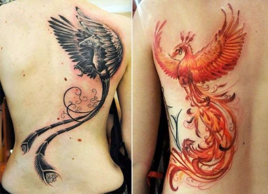 Tatouage d'oiseau - ce qui signifie pour les filles tatouages ​​d'aigle, de faucon, de colombe, d'hirondelle, de hibou, de volée d'oiseaux. Photos et croquis