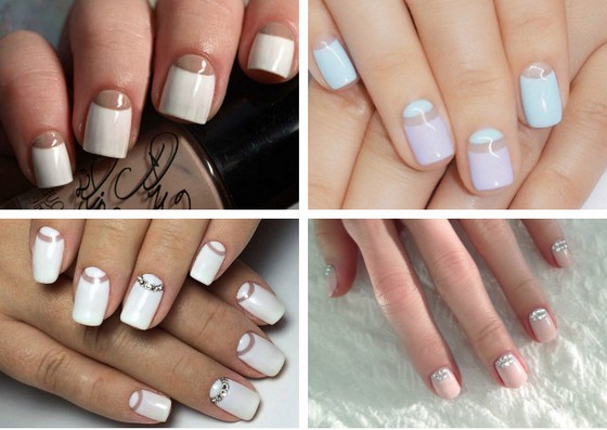 Manicura blanca per a ungles curtes. Articles nous i dissenys de moda amb or, pedreria, estampats, degradats, cintes, brous