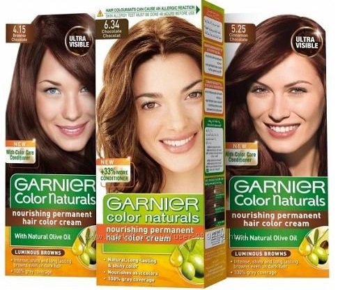 Coloration cheveux châtain clair Garnier, Estelle, Loreal, Kapus, Palet, Igor. Palette, photo sur cheveux