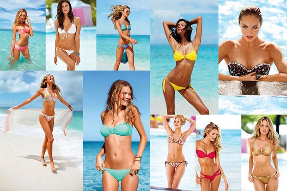 Maillot de bain Victoria Secret (Victorias Secret) 2020. Tendances de la mode, photo: une-pièce, bandeau, séparé, bikini, avec short, push up