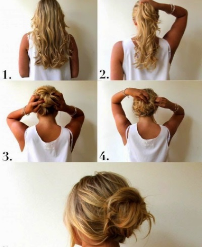 Comment faire un chignon en désordre pour les cheveux moyens à longs: modernes, hauts, bas, volumineux. Instructions étape par étape, photo