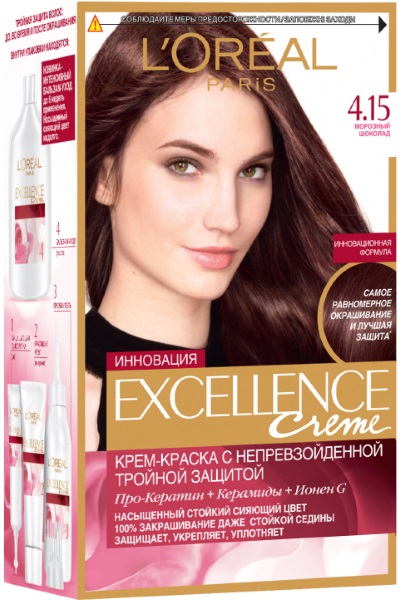 Tint de cabell Loreal Excellence. Paleta de colors, foto, selecció d’ombres, instruccions de tinció