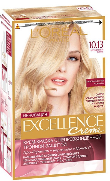 Tint de cabell Loreal Excellence. Paleta de colors, foto, selecció d’ombres, instruccions de tinció