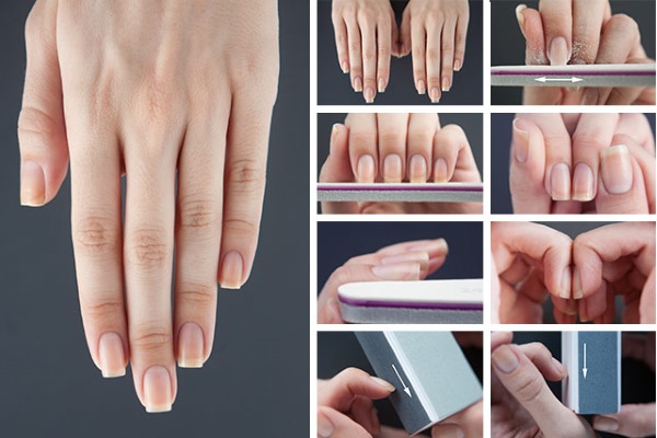 Forme carrée des ongles. Comment faire une accumulation de vernis gel, nouveau design 2020, belle manucure à la maison. Une photo