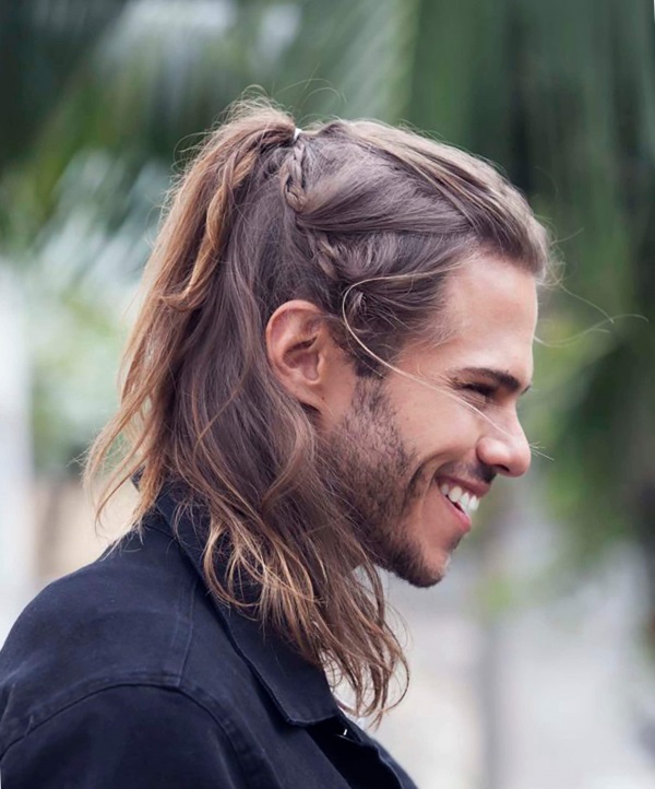 Coiffures pour hommes aux cheveux longs. Photos à la mode avec des tempes rasées, des côtés, une frange, cool et élégant