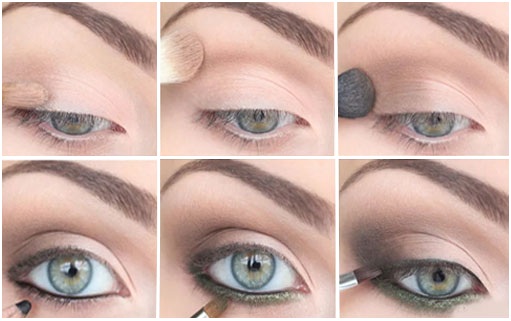 Beau maquillage pour les yeux verts. Soirée photo, Smokey Ice, tous les jours