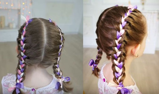 Tissage de tresses pour cheveux longs. Coiffures pour filles à l'école, grecques, volumineuses, tresses françaises