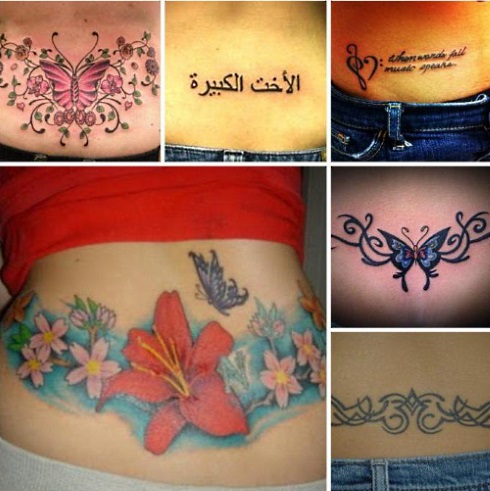 Tatouage bas du dos pour les filles. Photos, motifs, croquis, inscriptions avec traduction. Valeur