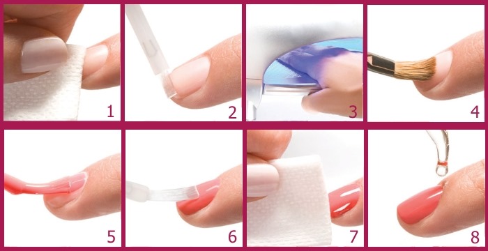 Idees per a manicura rosa per a ungles curtes. Foto, disseny amb pedreria, patró, fregament, esmalt de gel