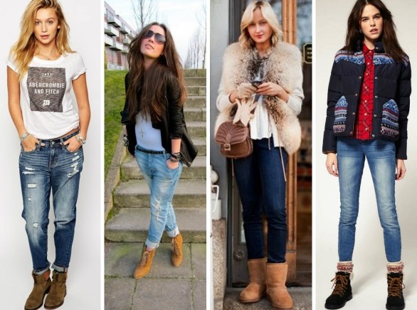 Comment porter des bottes avec un jean pour les femmes. Photos d'images à la mode