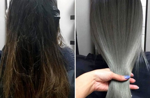 Mèches fréquentes sur les cheveux foncés avec une teinte cendrée tonifiante. Qui est-ce, technique, photo