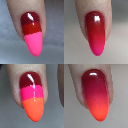 Manucure rouge pour les ongles courts. Photo, design 2020 avec strass, paillettes, frottement, français