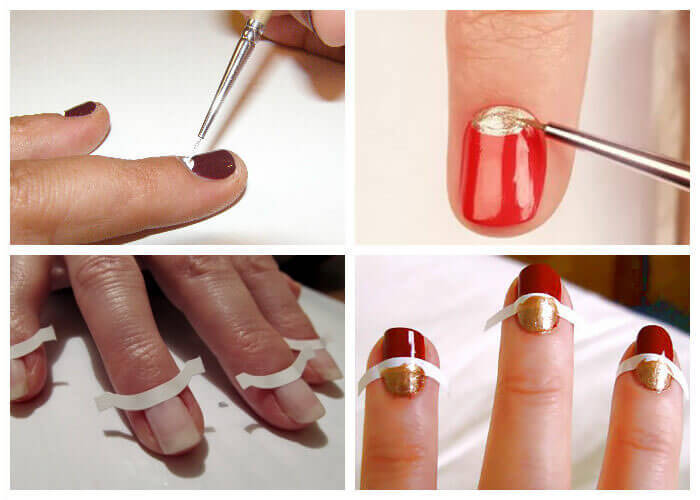 Manucure rouge pour les ongles courts. Photo, design 2020 avec strass, paillettes, frottement, français