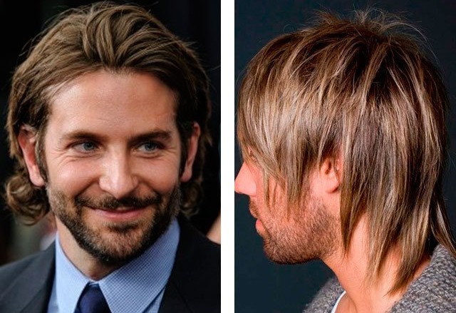 Coiffures pour cheveux moyens pour hommes avec des cheveux en retrait, un front haut, élégant. Une photo