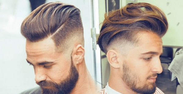 Coiffures pour cheveux moyens pour hommes avec des cheveux en retrait, un front haut, élégant. Une photo