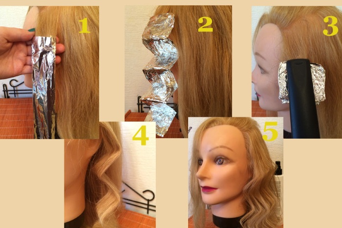 Boucles pour cheveux moyens avec un fer à repasser. Photo, comment le faire étape par étape, options