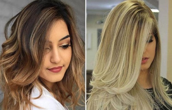 Coupes de cheveux multicouches pour femmes pour cheveux moyens avec une frange. Photos, options