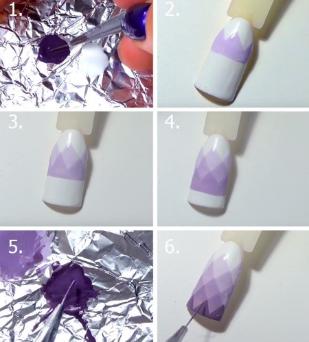 Ombre sur les ongles avec du vernis gel. Photo, comment faire étape par étape, des tutoriels vidéo pour les débutants