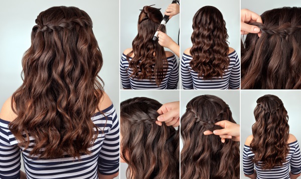 Hairstyle Waterfall pour cheveux longs, moyens et courts. Comment faire étape par étape avec une photo