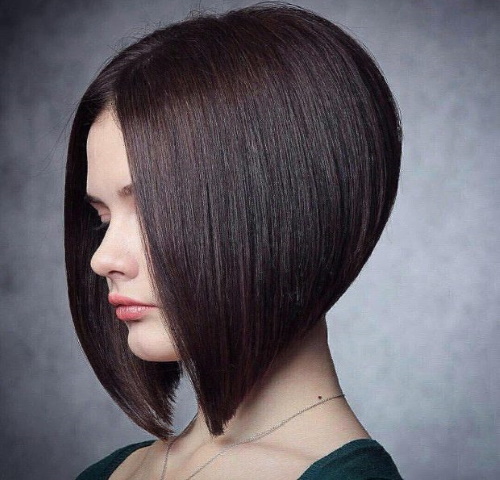 Bob-bob pour cheveux courts avec une jambe, une frange et sans. Coupes de cheveux photo, qui convient