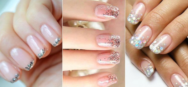 Français avec des paillettes sur les ongles avec du vernis gel. Actualité photo, tendances mode, techniques, idées