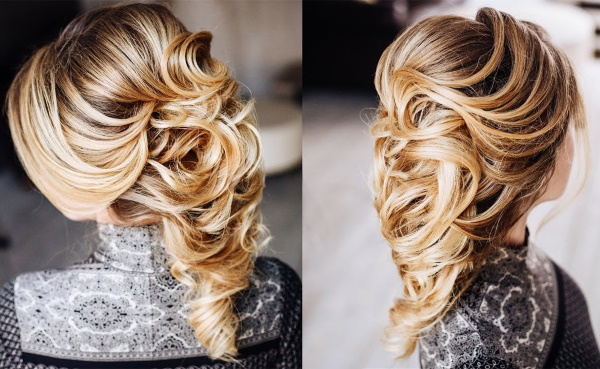 Une tresse volumineuse pour cheveux longs pour les filles. Photo, tissage étape par étape avec des bandes élastiques, sur le côté