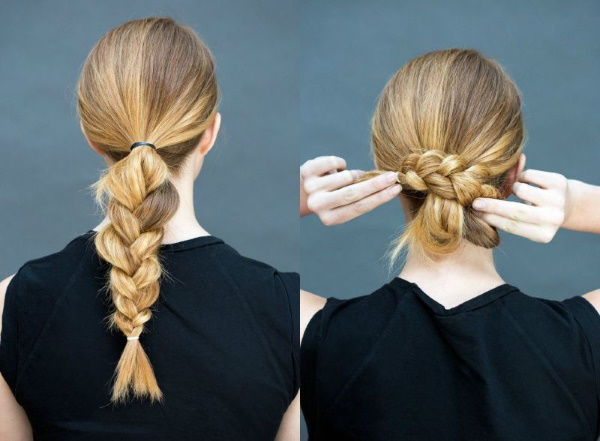 Une tresse volumineuse pour cheveux longs pour les filles. Photo, tissage étape par étape avec des bandes élastiques, sur le côté