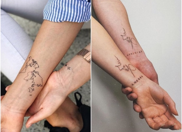 Tatuatges per a un parell d’amants amb significat, inscripcions, fotos amb descodificació