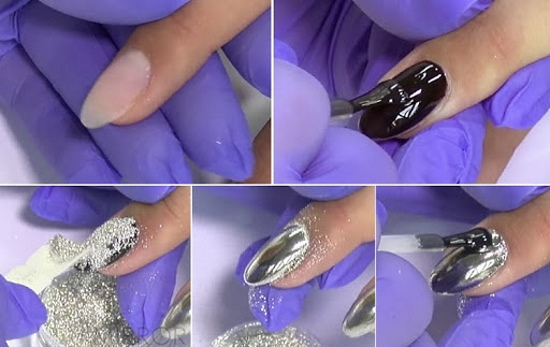 Frotter sur du vernis gel. Comment faire avec une couche collante, des strass. Instructions étape par étape, photo