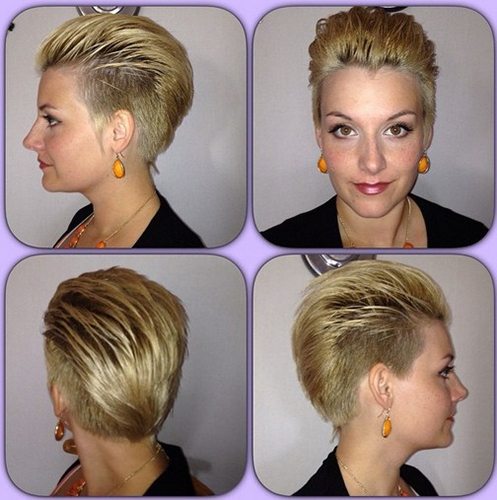 La coupe de cheveux Pixie bob pour femme est allongée, asymétrique, courte. Une photo